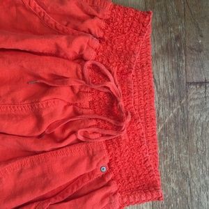 orange linen pants